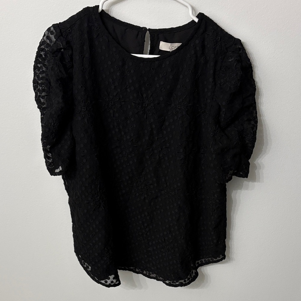 LOFT Black Lace Blouse